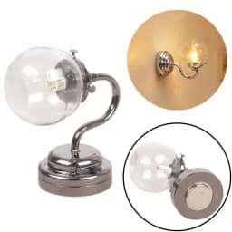 1:12 Scale Dollhouse Mini Table Lamp Modern Furniture Model Miniature Bedside Reading Lamp Toys Doll House Room Light Decor