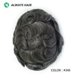 Invisible Hairline Hair System Unit for Men 0.03-0.04mm Super Thin Base Toupee Indian Human Hair Mens' Topper Wig