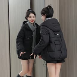 Fashionable Autumn Winter Candy Colored down Cotton Jacket Women's Korean Style Short Loose Hooded Student Cotton Coat Trendy