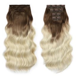 Bio Body Wave Clip In Hair Extensions 22 Inches 4 pcs/lot 220g Soft Natural Heat Resistant Fiber Clip In Synthetic Hair