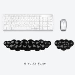 Ergonomic Cloud Silicone Gel Keyboard and Mouse Wrist Rest Set Clear Wrist Rest for Keyboard 60%/68%/75%