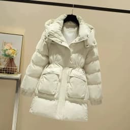 Thick Parkas down Cotton Jacket Women's Mid-Length Winter Hooded Coat Slimming Waist Design Warm And Stylish Windproof Outerwear
