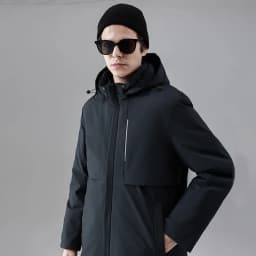 Men's Down Coats and Parkas Mid-length Winter Jackets Padded Puffer Jacket Man Down Jacket Thick Detachable Inner Padding HWY103