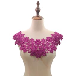 Lace Floral Embroidery Fabric Fake Collar for Needlework White Embroidery Lace Fabric Applique DIY Dress Sewing Supplies Craft