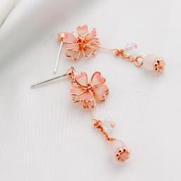 Exquisite Pearl Moon Asymmetric Water Drop Earrings For Women Korean Fashion Butterfly Flower Zircon Earring Wedding Jewelry