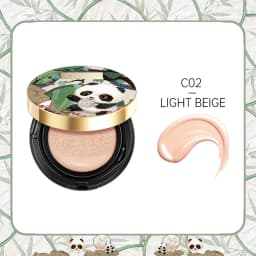 Panda Land Full Coverage Cushion Fondation, Breathable Hydrating Nourishing Poreless Face Makeup Save for Sensitive Skin