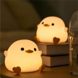 KFV Cute Pear Night Light 7-Color Dimmable Touch-Controlled Night Light Silicone Stress Reducing Pat Duck Lamp USB Rechargeable