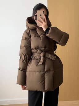 2026 Winter Women's Down Jackets Ultra Light Warm Cusual Coat Female Puffer Jacket With Belt Plus Size Hooded Short Parka