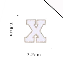 A-Z White Chenille Letter Patches Towel Sequins Clothing Patch Clothes Sew on Applique DIY Garment Hat Decor