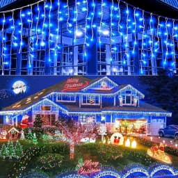 5M Christmas Garland LED Curtain Icicle String Lights Droop 0.4-0.6m AC 220V Garden Street Outdoor Decorative Holiday Light