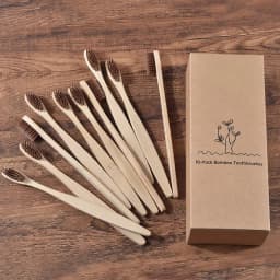 10Pcs Bamboo Toothbrush Eco Friendly Wooden Tooth Brush BPA Free Soft Bristle Tip Charcoal Adults Oral Care Toothbrushes