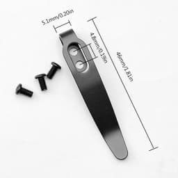 1Set 420 Stainless Steel Knife Back Clip Pocket Clamp with Screws Folding Knife Grip DIY Making Accessories Parts M 2.5