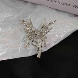 1/2/3 Pcs Large Hollow Butterfly Hair Claws for Women Black Silvery Cool Metal Style Fashion Shark Clips Head Accessories Set