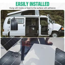 2PCS 125W Flexible Solar Panel 12V Battery Solar Panel, Suitable for Camping RV, Yacht, Outdoor Portable Monocrystalline Solar Panel,
