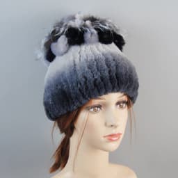 Real Rex Rabbit Fur Hat And Scarf Set Women Winter Knitted Beanie Hat Natural Fur Skullies Beanies Woman Hat Female Cap Elastic