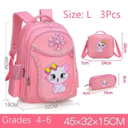 Children Backpack Pink Cute Cat Kindergarten Kid School Bag Backpack Girl Student Teenagers Waterproof Primary Bookbag SchoolBag