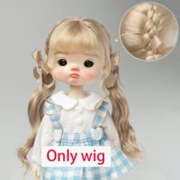 1/6BJD Wig Bangs Ponytail Curly Soft Mohair Wig Braids Suitable for 30cm DD SD Doll Wig Toy Accessories 6-7 Inches Hair