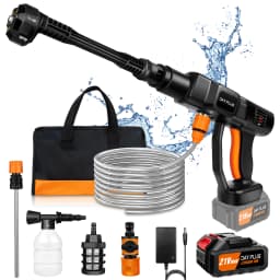 Cordless Pressure Washer Max 45 Bar/652PSI ,6-in-1 Nozzle ,Rechargeable Battery , for Car Home Garden Wash, 5M Long Hose