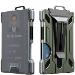 Men's Slim Aluminum RFID Wallet - 15 Card Capacity with Metal Money Clip + Clear ID Window, Anti-Theft Minimalist Design