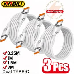 NNBILI 1/3Pcs Universal 120W Fast Charger PD Dual Type C Quick Charging Data Wire Cord For iPhone 18 17 16 Pro Samsung HUAWEI