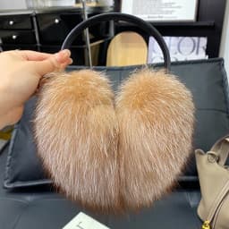 2027 New Winter Natural Real Fox Fur Earmuffs Plush Warm Decorate Women Cute Solid Ear Warmer Headphones Neck Warm Bib Scarf