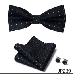 Great Quality Silver Office Butterfly Hanky Cufflink Set Bowtie For Men Geometric Hombre Formal Clothing