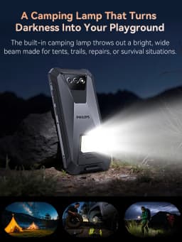 Rugged Smartphone PHILIPS S8325 IP68 Waterproof Android 16 Dual Sim 12(6+6)GB+256GB 10200mAh 6.745" 48MP NFC Camping Lamp Unlock