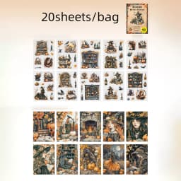 Mr. Paper 20pcs Magic Medicine Cabinet Series Dual-Material Die-Cut Sticker Book DIY Handbook Collage Calendar Notebook Journal