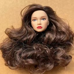 1/6 Coffee Beige Superwhite Skin Doll Heads Candy Color Hair Heads Collective Female Doll Figure Toys