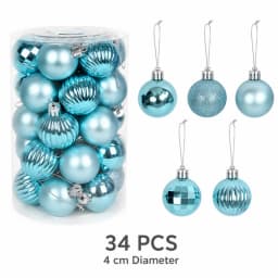 34Pcs/Box 4cm Christmas Ball Decoration Xmas Tree Pendent Ornaments for Home Decor Navidad New Year 2026 Party Gift Supplies
