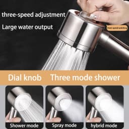 304 Stainless Steel Filter Pressure-Boosting Adjustable Handheld Showerhead Household Bathroom Shower Set Three-Speed Showerhead