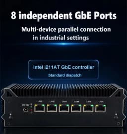 XCY Firewall Router Mini PC Intel Celeron 3865U 8x Intel Ethernet I211AT Support Windows Ubuntu CentOS OpenWrt EXSI PVE