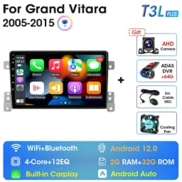 2 Din Android 12 Car Radio For Suzuki Grand Vitara 3 2005-2012 2013 2014 2015 Stereo Multimedia Video Player Navigaion Carplay