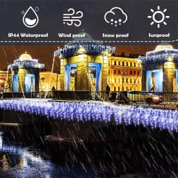 Led Icicle String Lights 4m 20m Street Garland On The House 8 Modes Christmas Lights Outdoor For New Year Christmas Decoration