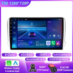 Android Car For Peugeot 2008 208 2012 - 2018 Multimedia Player Navigation GPS Carplay QLED Touch Screen Auto Stereo WIFI No 2din