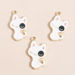 10pcs 13*17mm DIY Enamel Mini Cat Charms for Necklaces Pendants Earrings Cute Animal Charms Handmade Jewelry Making Accessories