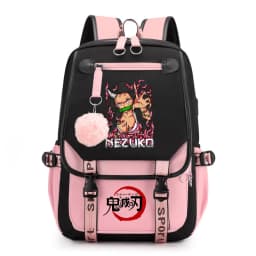 Kids Anime School Backpack Demon Slayer Pattern Casual Daypack for Girls Students Book Bag