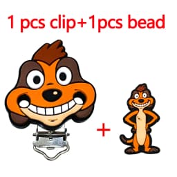 2pcs/set Silicone Cartoon Animal Pacifier Clip Molar Bead DIY Pacifier Chain Jewelry Accessories