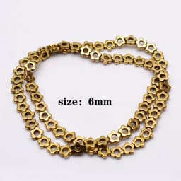 Plated Genuine Gold Color Retention AAA+ Natural Hematite Stone Spacer Loose Beads For Jewelry Making Diy Bracelets Finding