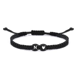 26 Letters Initial Heart Bracelets Handmade Adjustable A-Z Name Braided Bracelets For Women Men Friendship Jewelry