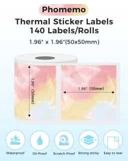 M110 M200 M221 2' Color Circle Thermal Sticker Label Self-Adhesive Round Direct Sticker Label for DIY Logo Design QR Code 1 Roll