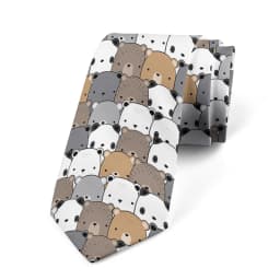 New 8CM Cartoon Bear Print Tie Men Slim Casual Party Formal Dating Personality Necktie Fashion Trend Elegant Collocation Gravata