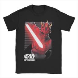 Darth Maul Jedi Master Lightsaber Logo T Shirt for Men Cotton Vintage T-Shirts Round Neck Tees Short Sleeve Clothes Gift Idea