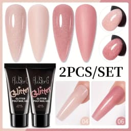 AWStorG Hema Free Poly Nail Gel 30ML Acrylic Gel Finger Extension Transparent Nail Art Extension Quick Building Soak Off UV
