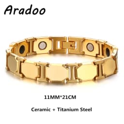 Ceramic Titanium Steel Hematite Magnetic Therapy Bracelet Strap Buckle Adjustable Bracelets With Regulator