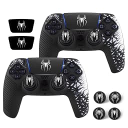 Anti-Slip Controller Skin Shell for PS5 Controller Silicone Cover Case with Rubber Thumb Grip Gaps and Touch Pad Sticker For PS5