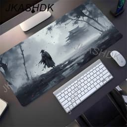 Black Samurai Mouse Pad Gamer Table Mat Teclado Empresa Gaming Laptop Esports Mousepad PC Office Accessories Computer Desk Mats