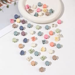 50Pcs Colorful Mini Flower Hair Claw Clips for Girl Cute Hair Styling Accessories Holiday Gift Decorative Bun Clamp Tiny Hair