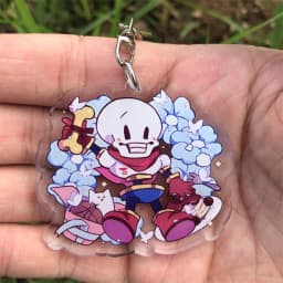 Anime Cosplay Accessories Undertale Sans Flowey Papyrus Asriel Keychain Game Key Chain Pendant Cartoon Badge Christmas Gifts