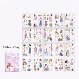 Mr. Paper 20Pcs/bag Character Scenic Sticker Book Cute Stationery Stickers Handbook Material Stickers DIY Creative Decoration